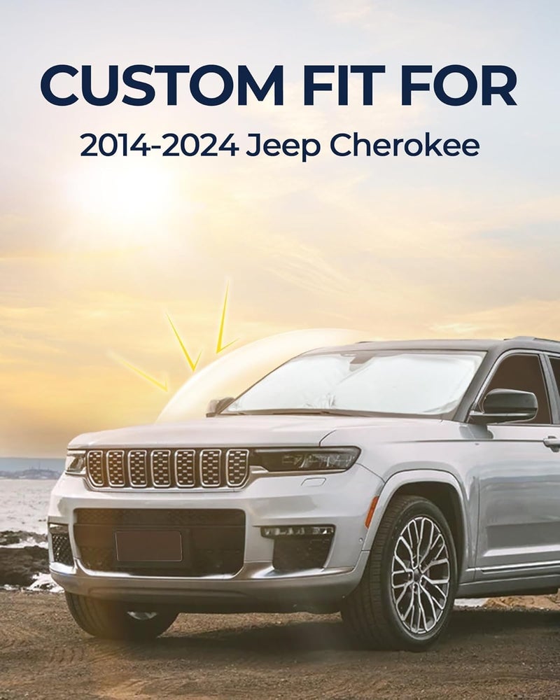 JASVIC for Jeep Cherokee 2014-2024 Car Window Shades, 8pcs Privacy Sun Shade Set for Front Windshield Side and Rear Windows, Full Window Covers Keeps Vehicle Cool for Camping Napping - Image 3